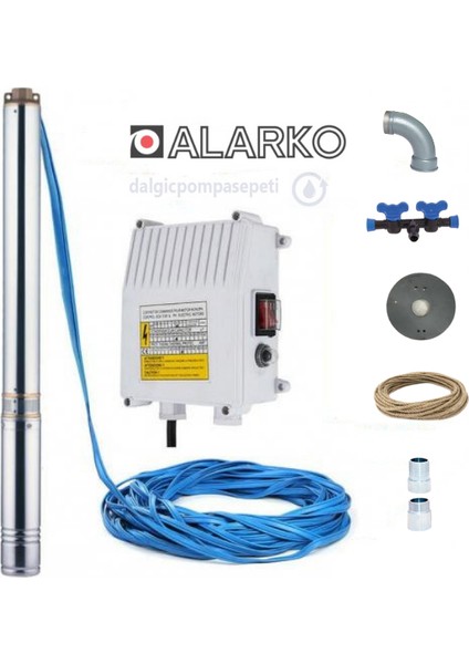 4sdm4/14 Dalgıç Pompa - 1,5 Hp -220V- 30 mt Kablolu - Panolu (77 Mss - 3,6 M³/h)