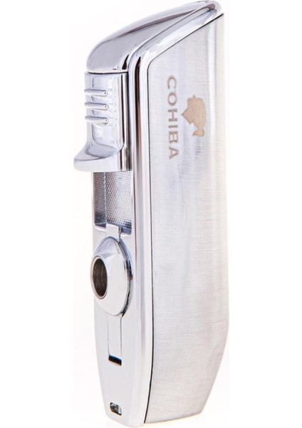 Gümüş Üç Torch Çakmak ve Metal Kesici Set