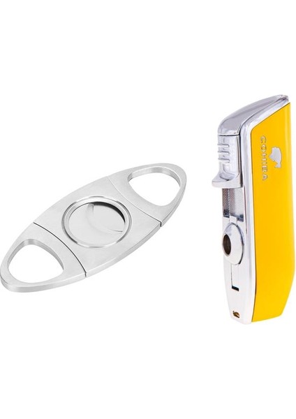 Sarı Üç Torch Çakmak ve Metal Kesici Set