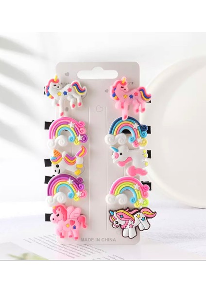 Unicorn Gökkuşağı Çocuk Bebek Mini Toka Seti