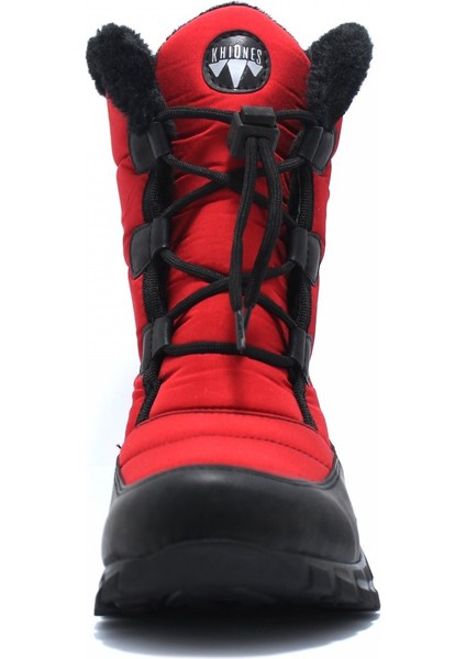 Kadın Kırmızı Bağcıklı Içi Tüylü Kar Botu Khiones modelleri