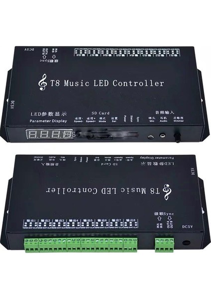 Ses ve Müzik Duyarlı Pixel LED Kontrol Cihazı T-8000AC modelleri