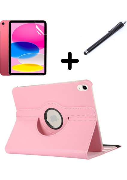 Apple iPad Mini 4 / Mini 5 Kılıf Dönen Tablet Kilifi Ekran Koruyucu+Kalem