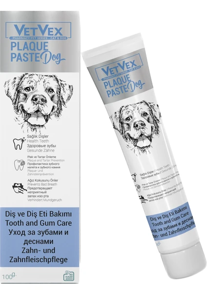 Plaque Paste * Köpekler Için Diş ve Diş Eti Bakımı Plak ve Tartar Önleme 100 gr -Vetvex