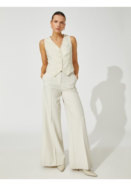 Crop Blazer Yelek Düğmeli Cep Detaylı fiyatları