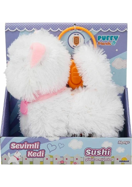 Puffy Friends Sevimli Kedi Sushi Sesli ve Hareketli - Pilli