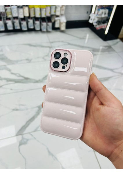 iPhone 14 Pro Max Puffer Hologram Kılıf Parlak Kılıf Yastık Kılıf Kamera Korumalı Kılıf