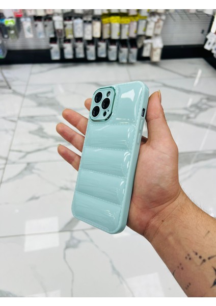 iPhone 12 Pro Puffer Hologram Kılıf Parlak Kılıf Yastık Kılıf Kamera Korumalı Kılıf