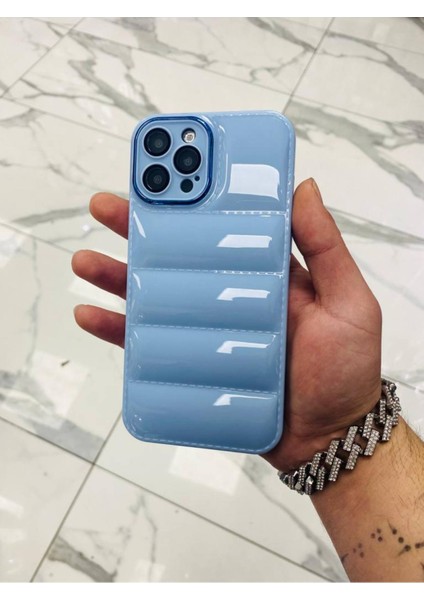 iPhone 12 Pro Max Puffer Hologram Kılıf Parlak Kılıf Yastık Kılıf Kamera Korumalı Kılıf