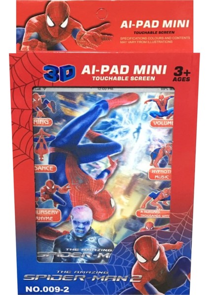 Örümcek Adam Spiderman Mini Dokunmatik Oyuncak Müzikli Tablet