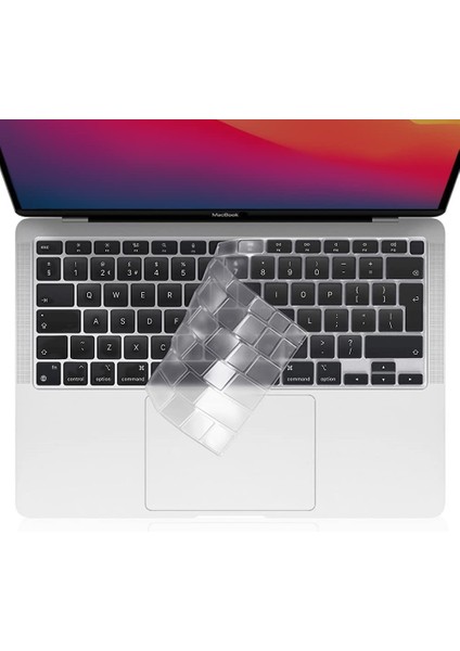 Macbook Pro 13 Inc 2020 M1 A2338 / A2251 / A2289 ile Uyumlu Türkçe Q Klavye Silikon Koruyucu Kılıf