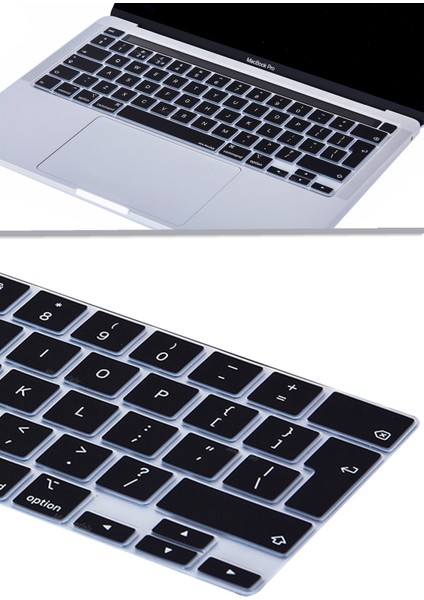 Macbook Pro 13 Inc 2020 M1 A2338 / A2251 / A2289 ile Uyumlu Türkçe Q Klavye Silikon Koruyucu Kılıf