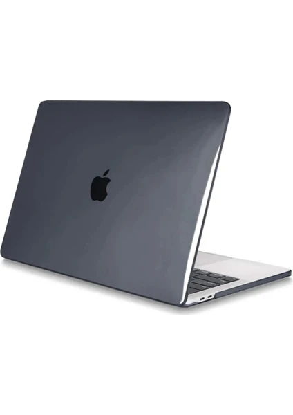 Apple Macbook Air 13" 2020 (M1 Çip) A2337 Şeffaf Siyah Kılıf Koruyucu Kapak