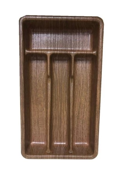 Ahşap Görünümlü Orijinal ve Sağlam 4 Bölmeli Kaşıklık 36X20