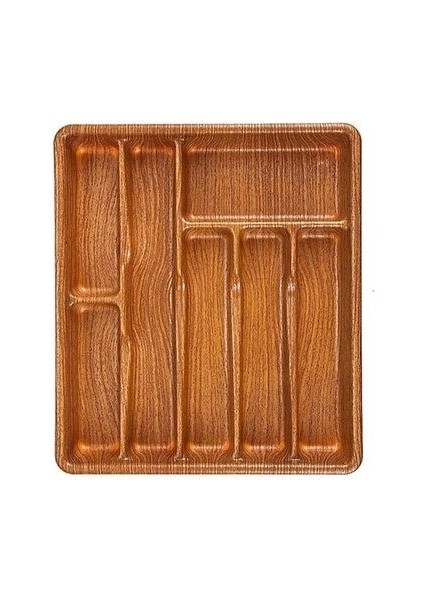 8 Bölmeli Ahşap Görünümlü Kaliteli Kaşıklık 590X380MM