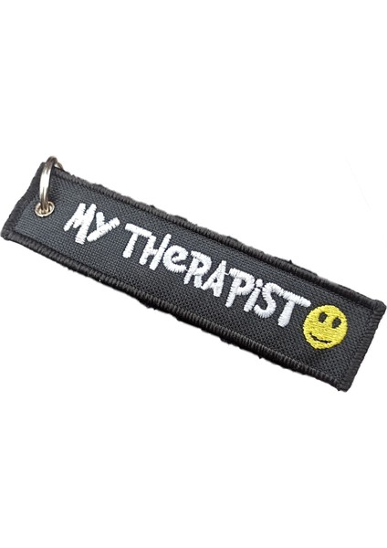 My Therapist Motorcu Kumaş Anahtarlık