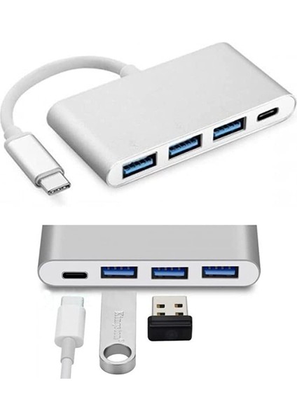 Type-C 3 x USB 3.0 Port Çoklayıcı Dönüştürücü Çevirici Macbook, Type C USB Çoklayıcı