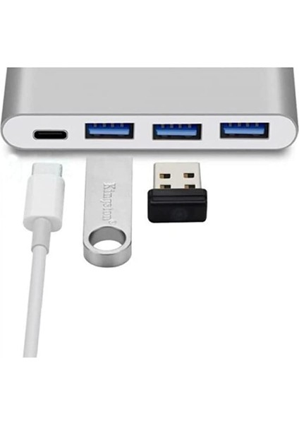 Type-C 3 x USB 3.0 Port Çoklayıcı Dönüştürücü Çevirici Macbook, Type C USB Çoklayıcı