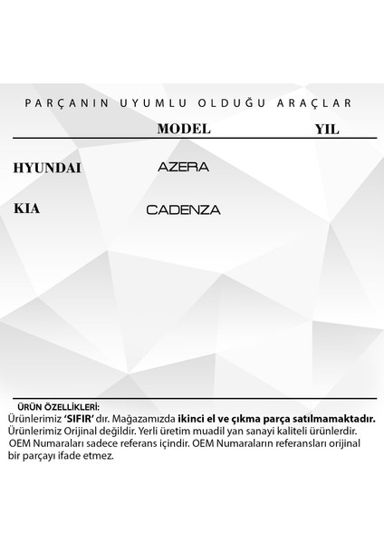 Hyundai Azera, Kia Cadenza Için Arka Perde Dişlisi (30 Diş) fiyatları