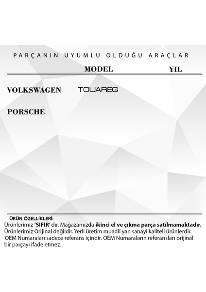 Alpha Auto Part Porsche, Volkswagen Touareg Için Arka Perde Dişlisi (31 Diş)