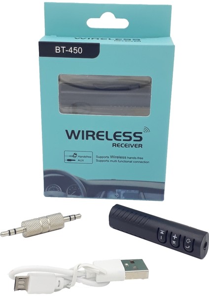 Bluetooth Receıver Adaptör Kulaklık Hoparlör Aux Bluetooth Çevirici PL-8570