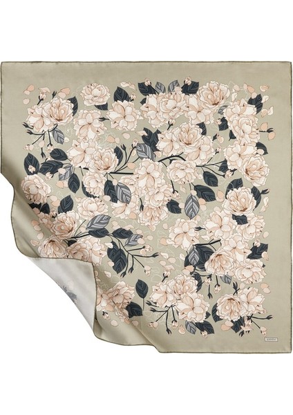 Ipekevi Sakura Desenli Tivil Ipek Eşarp 01202-ÇAĞLA