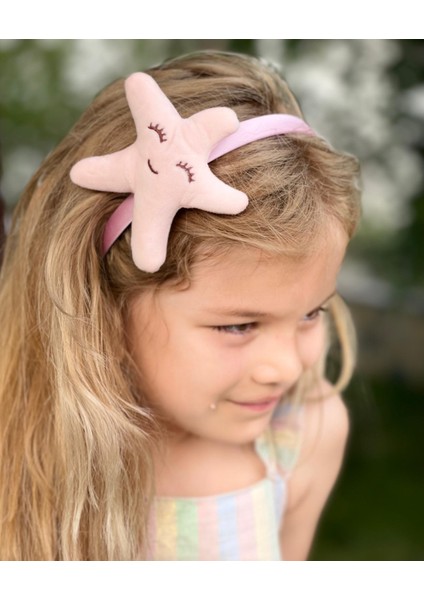 Yeni Sezon Yazlık Sevimli 3D Boyutlu Deniz Yıldızı Pembe Saten Taç Çocuk Yetişkin Tacı