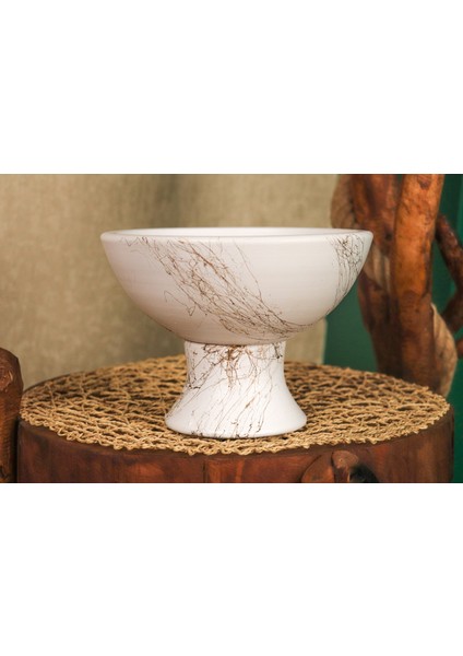 Beyaz Gold Mermer Efektli Kendinden Ayaklı Aranjmanlık Sunumluk Bonzai Terakota Toprak Saksı Yuvarlak Küçük modelleri