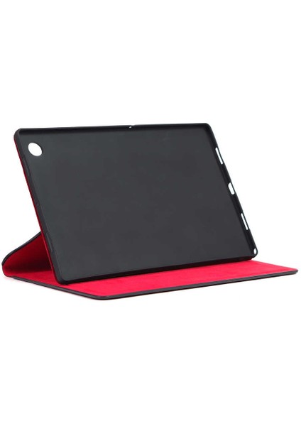 Case 4U Lenovo Tab M8 360 Derece Fest Dönebilen Standlı Deri Görünümlü Tablet Kılıfı Altın