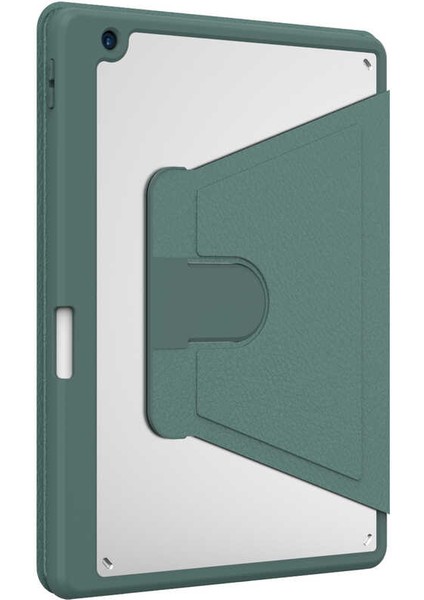 Case 4U Apple iPad 10.2 2021 (9.Nesil) Kalem Bölmeli Nayn 360 Derece Dönebilen Standlı Kılıf Pembe