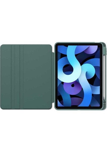 Case 4U Apple iPad 10.2 2021 (9.Nesil) Kalem Bölmeli Nayn 360 Derece Dönebilen Standlı Kılıf Pembe