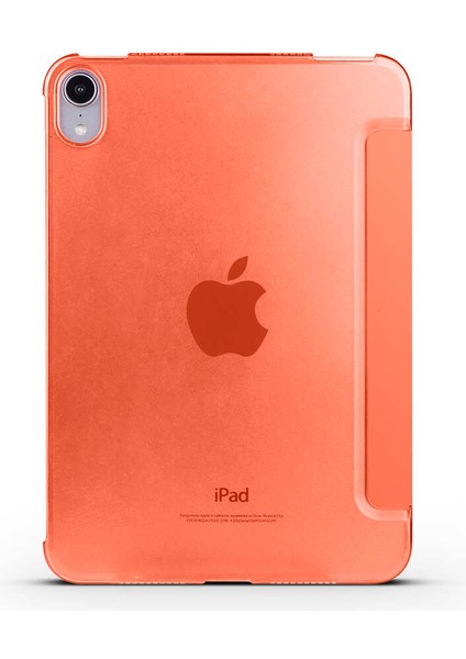 Case 4U Apple iPad Mini 2021 (6.Nesil) Smart Cover Katlanabilir Standlı Tablet Akıllı Kapak Turuncu