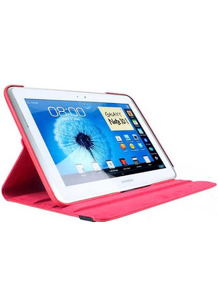 Samsung Galaxy Note 10.1 N8000 Uyumlu Uyku Modlu 360 Derece Dönebilen Standlı Tablet Kılıfı Beyaz