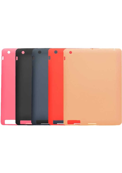 Apple iPad 2 / 3 / 4 Kılıf Yumuşak Premier Sky Silikon Tablet Arka Kapak Koyu Pembe