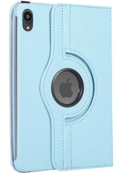 Case 4U Apple iPad Mini 2021 (6.Nesil) Uyku Modlu 360 Derece Dönebilen Standlı Tablet Kılıfı Mavi