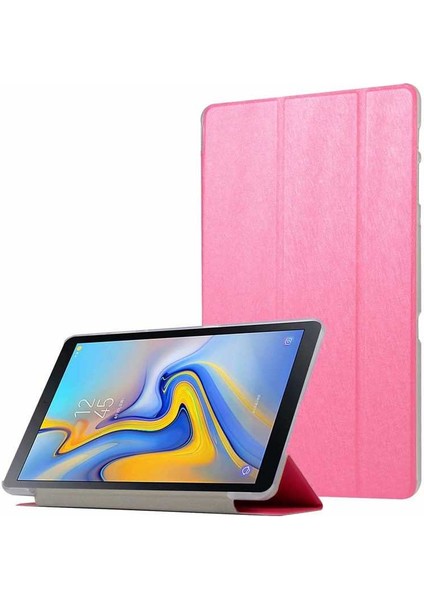 Samsung Galaxy Tab A T590 Uyumlu Smart Cover Katlanabilir Standlı Tablet Akıllı Kapak Pembe