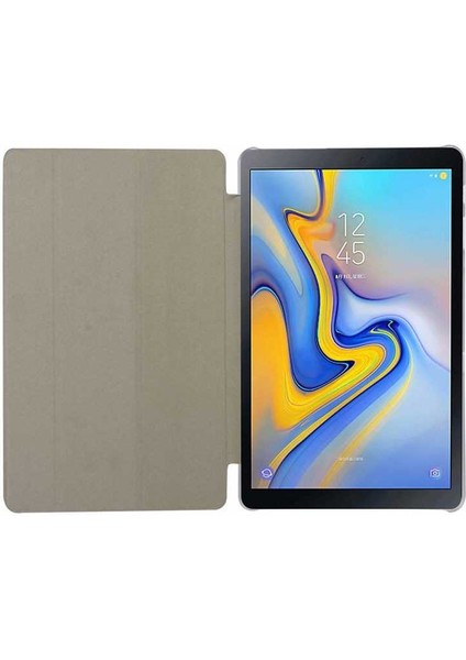 Samsung Galaxy Tab A T590 Uyumlu Smart Cover Katlanabilir Standlı Tablet Akıllı Kapak Pembe