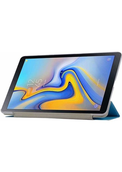 Samsung Galaxy Tab A T590 Uyumlu Smart Cover Katlanabilir Standlı Tablet Akıllı Kapak Pembe