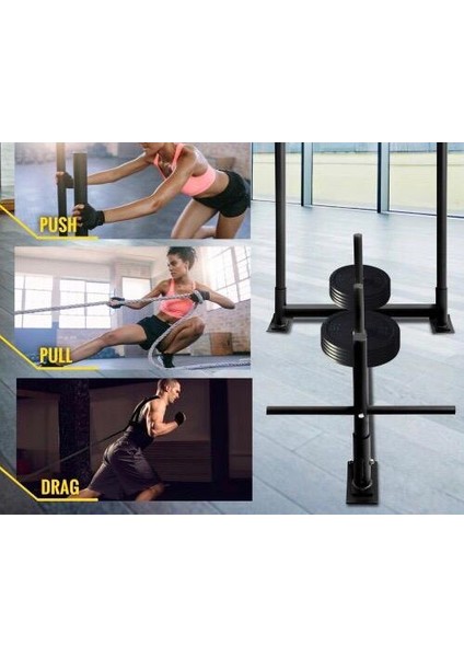 Sled Push Crossfit Fitness Antrenman Güç Kızağı ve Çekiş Seti