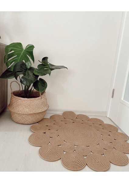 Evvemall Geometrik Jüt Hasır Yıkanabilir Salon Mutfak Balkon ve Bahçe Royal Serisi Jüt Kilim Jüt Halı 32 fiyatları