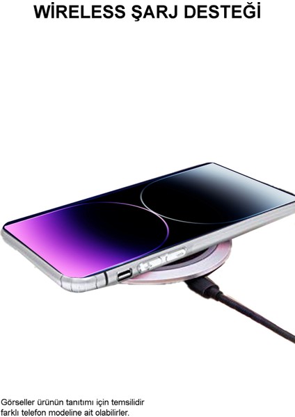 Apple iPhone 14 Plus ile Uyumlu Kapak Kamera Korumalı Tıpalı Silikon Şeffaf ile Uyumlu Kılıf