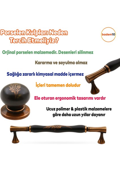 Mavera Lüks Porselen Mobilya Çekmece Dolap Kapak Kulpu Kulbu 160 mm Siyah Antik Bakır fiyatları