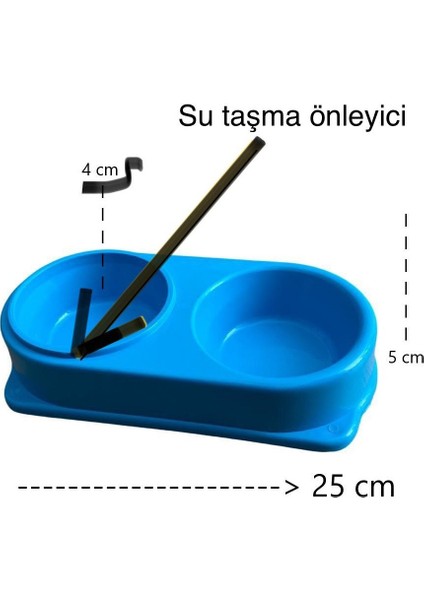 Kedi Köpek Mama ve Su Kabı. Iki Bölmeli ( 2x 250 ml )