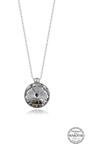 Crystal Kadın 14 mm Gümüş Kolye