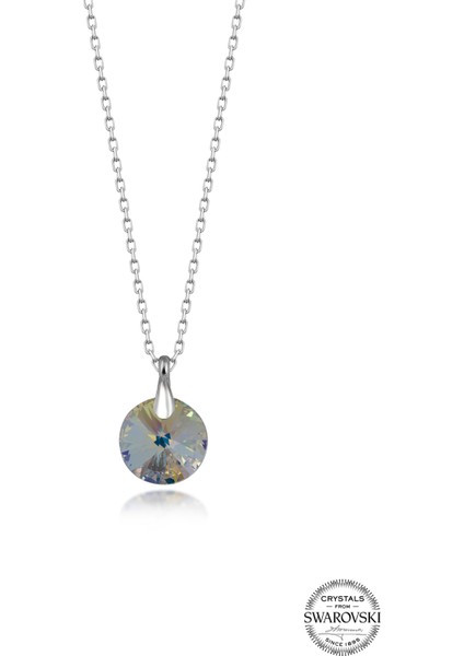 Crystal Kadın Yuvarlak Gümüş Kolye