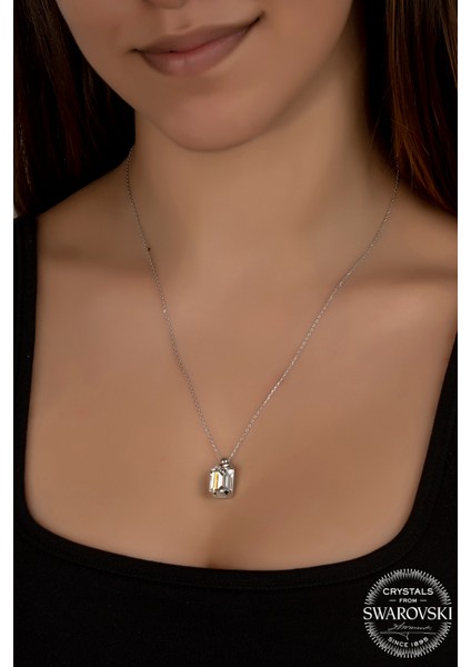 Crystal Kadın Octagon Gümüş Kolye fiyatları