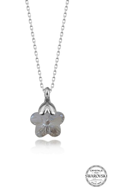 Crystal Kadın Papatya Gümüş Kolye