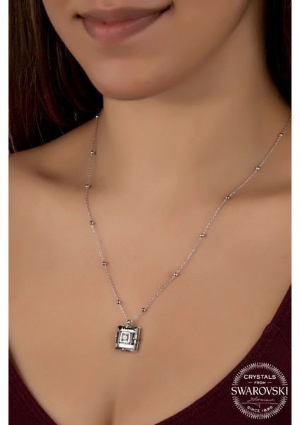 Crystal Kadın Black Dıamond Zirconia Gümüş Kolye fiyatları