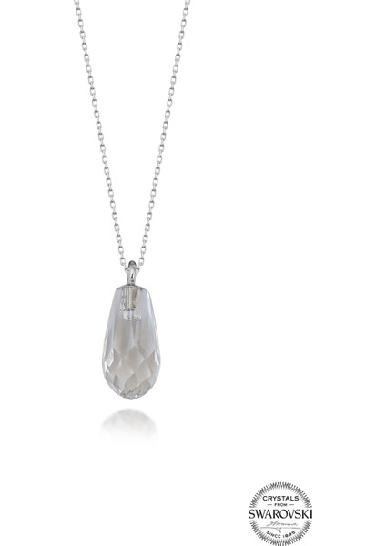 Crystal Kadın Metal Drop Gümüş Kolye