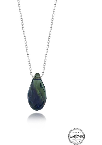 Crystal Kadın Blue Drop Gümüş Kolye
